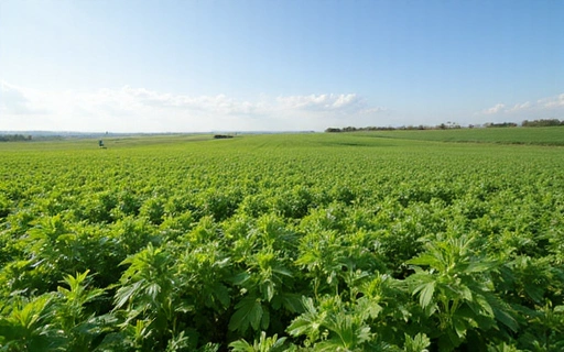 Campo di piante coltivate in modo sostenibile